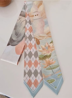 中国风发带赛马复古装饰小丝巾长条气质绑包包长丝带优雅飘带