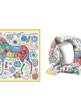 民族风头巾围巾气质仿真丝丝巾春季搭配衬衫印花领巾小方巾女