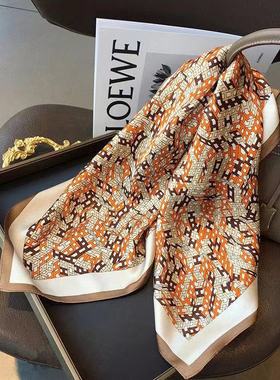 新款70*70cm韩版小方巾女丝巾春夏薄款防晒围脖护颈绑包发带百搭