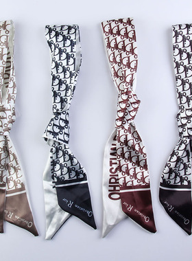 网红丝巾批发百搭绑包绑发字母复古长条飘带伴手礼丝带发饰发带