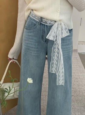 复古蕾丝长条丝巾韩国ins百搭装饰飘带法式发带多功能腰带 AL265