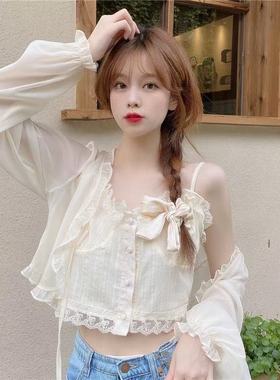 夏季冰丝外搭小开衫夏季女装新款薄款罩衫配吊带裙外套披肩防晒