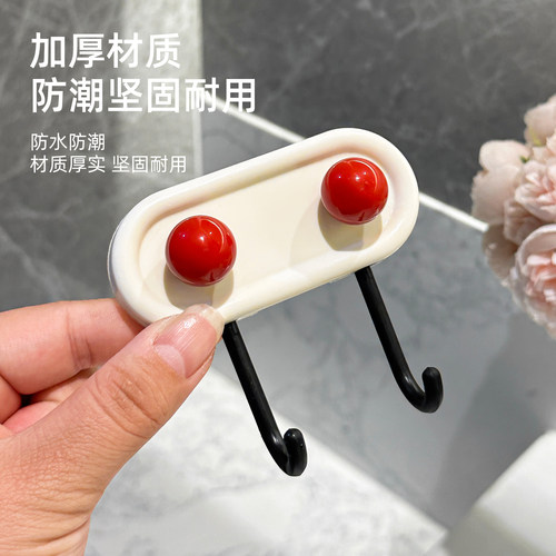 多巴胺挂钩强力粘钩免打孔强力承重卫生间厨房门后粘胶双头挂衣钩 - 图0