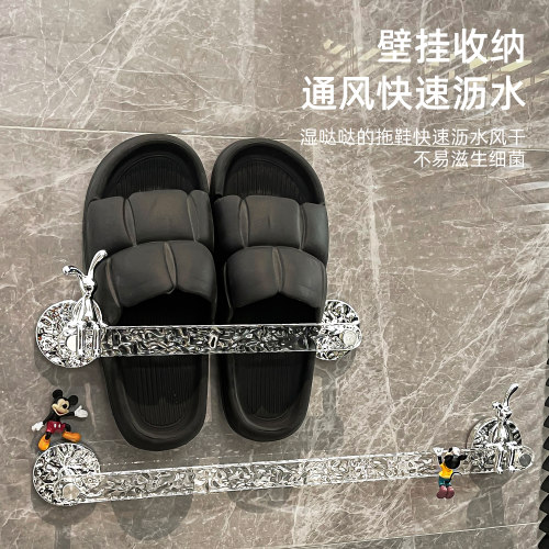 浴室拖鞋架免打孔挂架卫生间鞋子收纳架壁挂式置物架厕所门后鞋架 - 图1