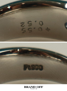 中古蓝宝石双排钻戒指PT90052号