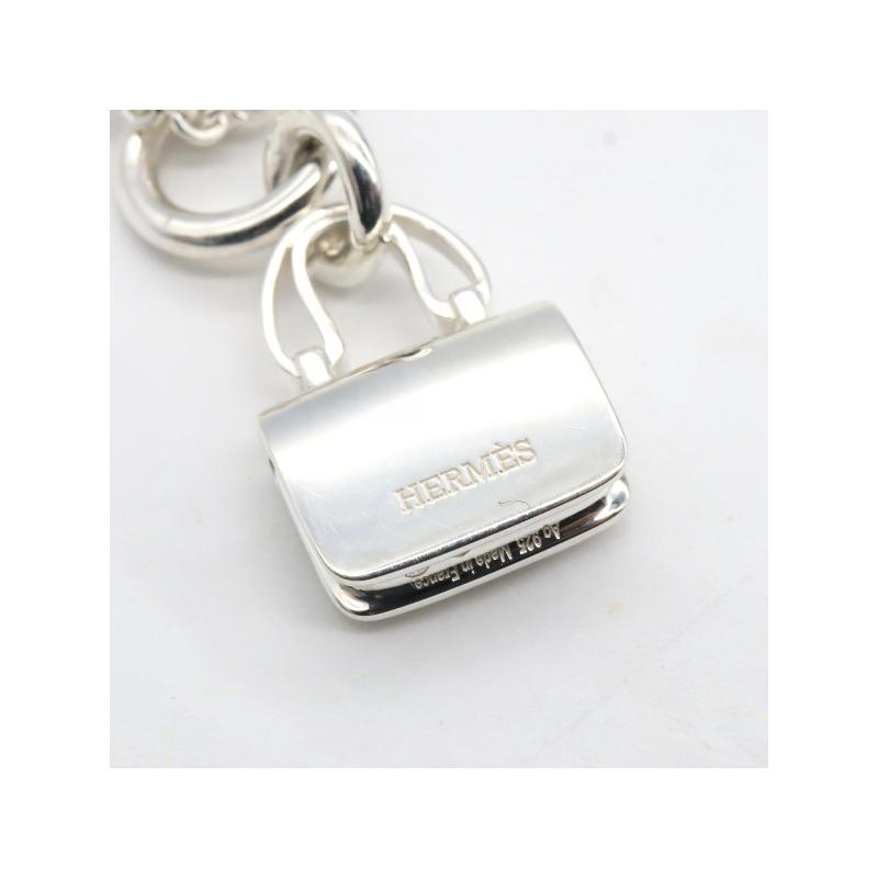 中古Hermes爱马仕女A级95新Constance925银项链银色 - 图2