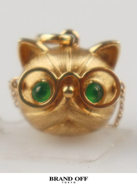 中古「9.5新」-18K小猫造型吊坠