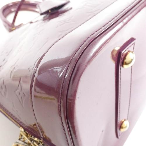 中古LV路易威登女包B级9新Vernis Alma贝壳包漆皮手提包 - 图0