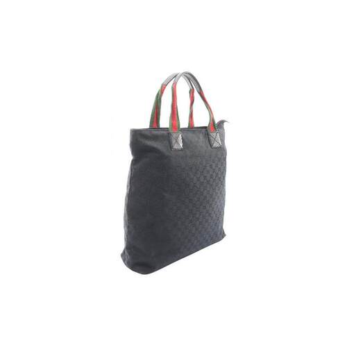 日本中古奢侈品Gucci古驰包B级9新GGcanvasGG帆布帆布托特包黑色 - 图0
