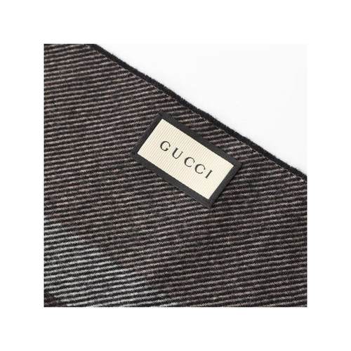 中古Gucci古驰男S级99新Scarf围巾羊毛围巾/丝巾棕色 - 图0