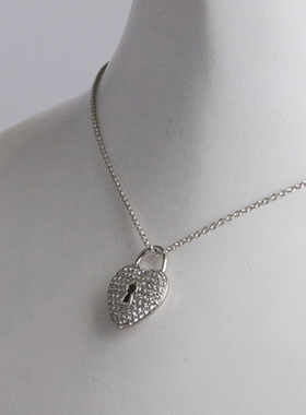 TIFFANY蒂芙尼锁孔密镶钻石项链