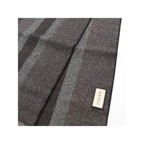 中古Gucci古驰男S级99新Scarf围巾羊毛围巾/丝巾棕色 - 图2