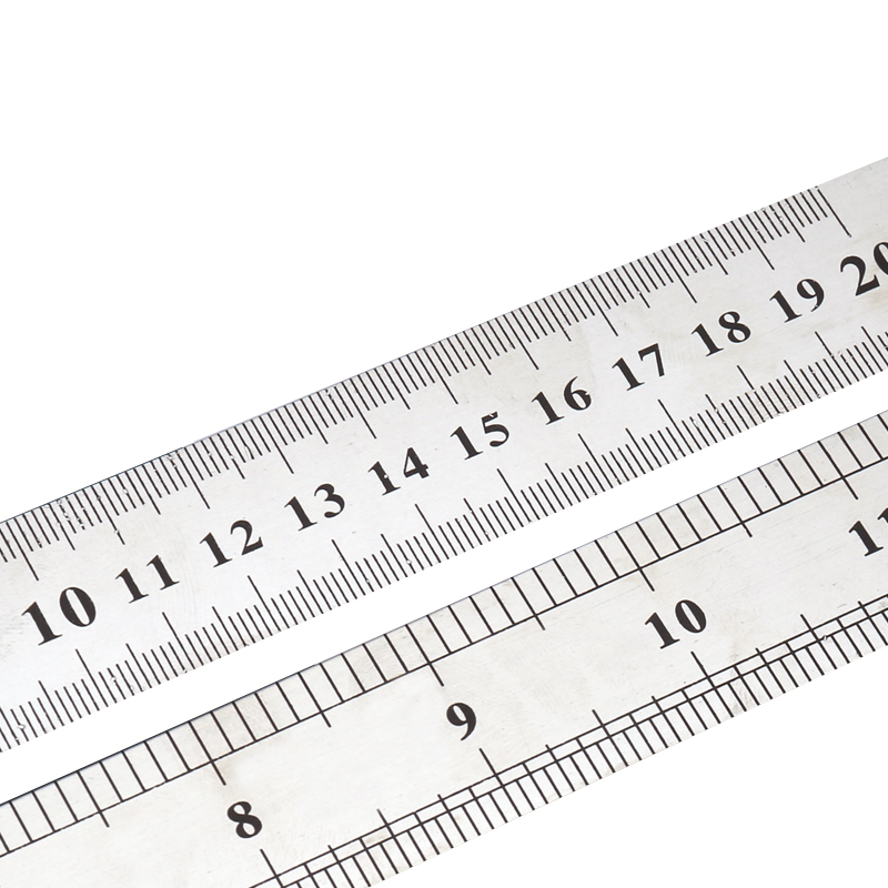 钢尺20/30/50/60cm钢板尺多功能学生绘图高精度测量工具加厚直尺-图3