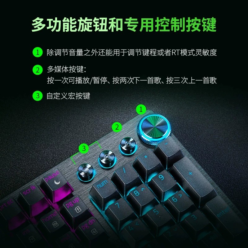 Razer雷蛇猎魂光蛛V3专业版迷你竞技版模拟光轴电脑游戏机械键盘 - 图1