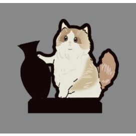 小猫推瓶子磁吸式猫胡子冰箱贴收纳猫咪毛发胡子可插花