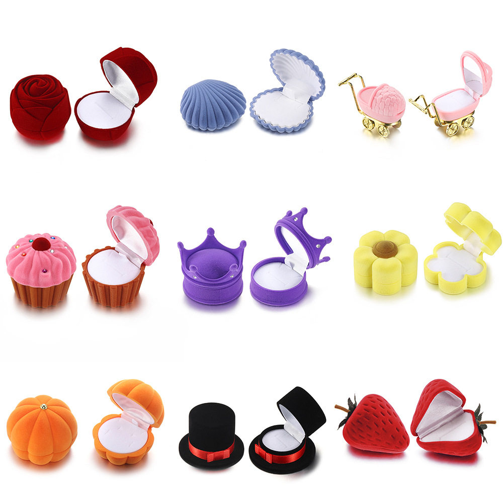 卡通创意草莓戒指盒可爱蛋糕首饰盒搞怪礼物耳钉礼品盒收纳盒,淘宝优惠券,粉丝福利购,淘宝优惠卷