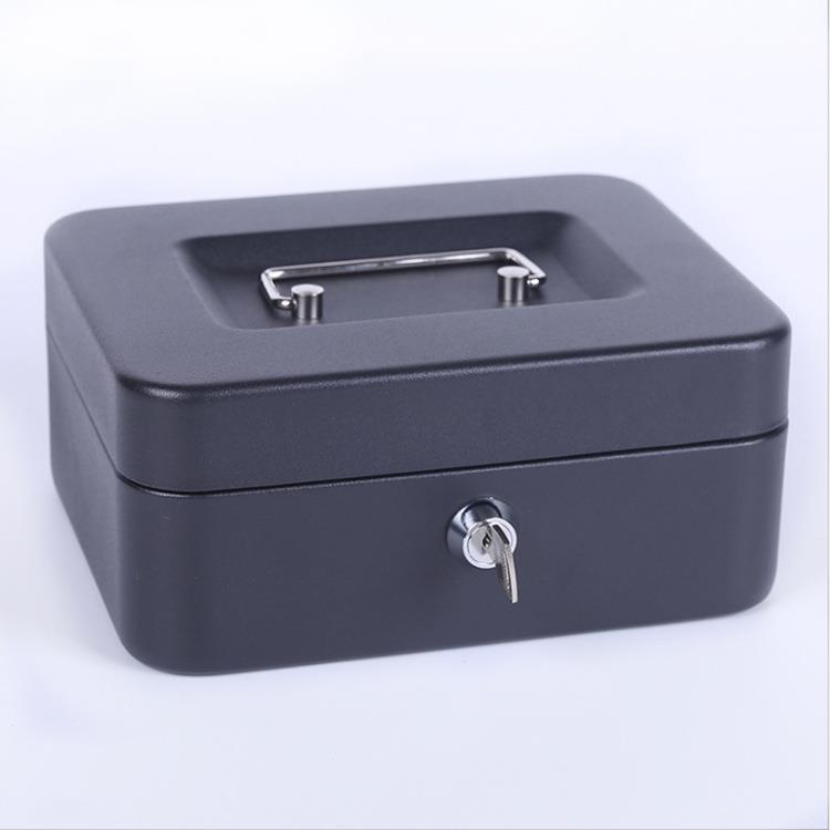 新防火储物盒带锁小收纳铁盒家用证件保险箱小型迷你钱箱手提保管 - 图2