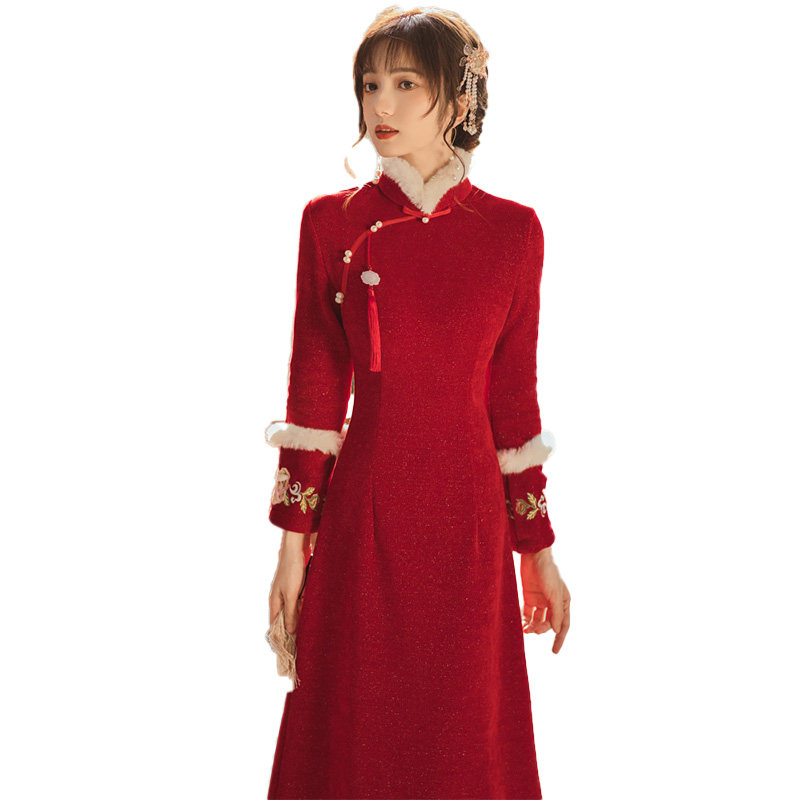 新年战袍春款新款改良旗袍连衣裙 班彤曼旗袍