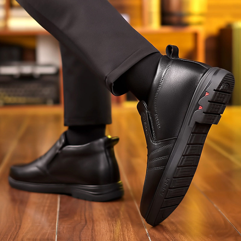 棉鞋男冬季牛皮羊毛保暖中老年男鞋加绒加厚防水男士老人鞋送爸爸,淘宝优惠券,粉丝福利购,淘宝优惠卷