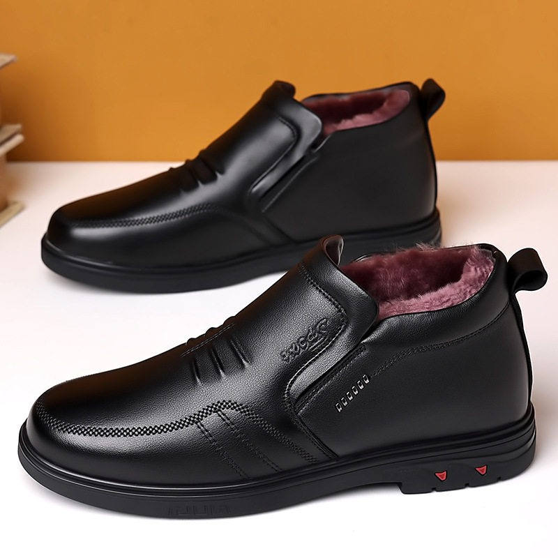 棉鞋男冬季牛皮羊毛保暖中老年男鞋加绒加厚防水男士老人鞋送爸爸,淘宝优惠券,粉丝福利购,淘宝优惠卷