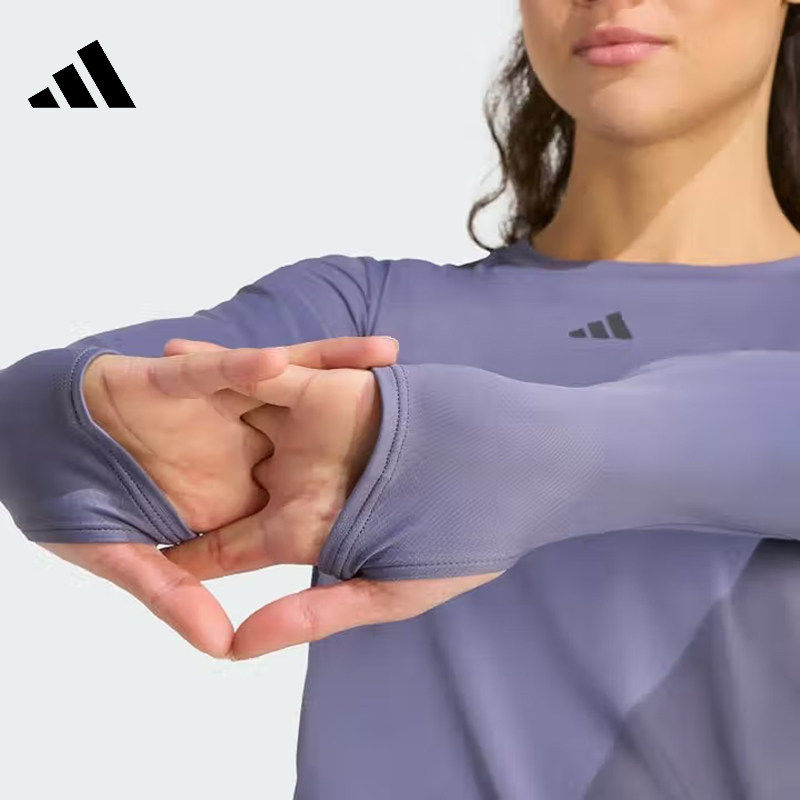 劲浪体育adidas阿迪达斯女子运动休闲健身舒适修身长袖T恤KC2449,淘宝优惠券,粉丝福利购,淘宝优惠卷