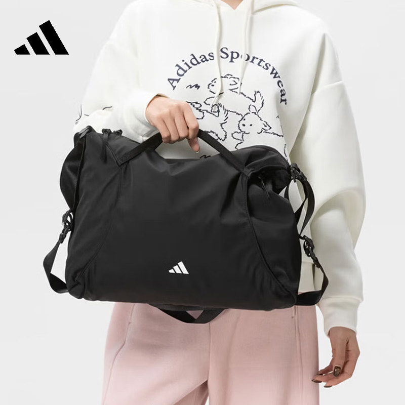 Jinlang adidas Adidas new crossbody bag men's and women's sports casual black backpack KU1535