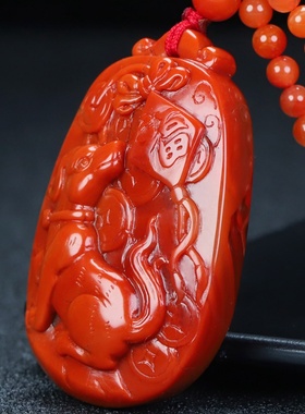玉思缘天然凉山属相四川南红吊坠