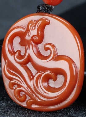 玉思缘男女南红玛瑙朱雀天然吊坠