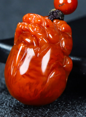 【原矿】天然四川凉山南红玛瑙原矿无胶貔貅吊坠挂件男女款340号