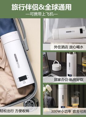 跨境专供110V美规 英规 欧规现货便携式电热水杯小型电热杯烧水壶