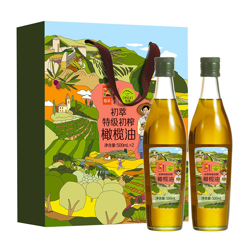 中粮初萃橄榄油礼盒500ml*2瓶特级初榨0反式脂肪酸西班牙原料,淘宝优惠券,粉丝福利购,淘宝优惠卷