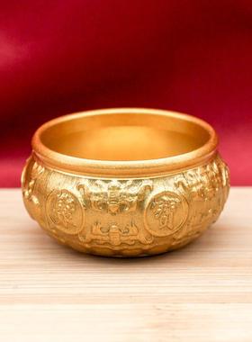 放冰箱上的聚宝盆摆件黄铜沙金色存钱罐吉祥喜庆装饰店铺开业礼