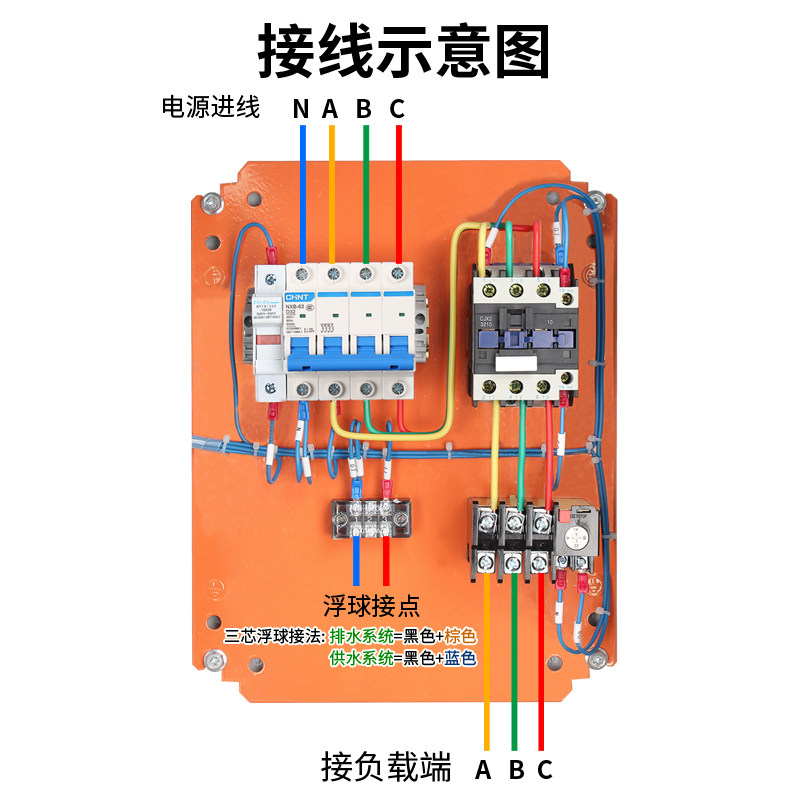 三相水泵控制箱380v潜排污水泵4kw 11kw浮球7.5kw一用一备配电箱
