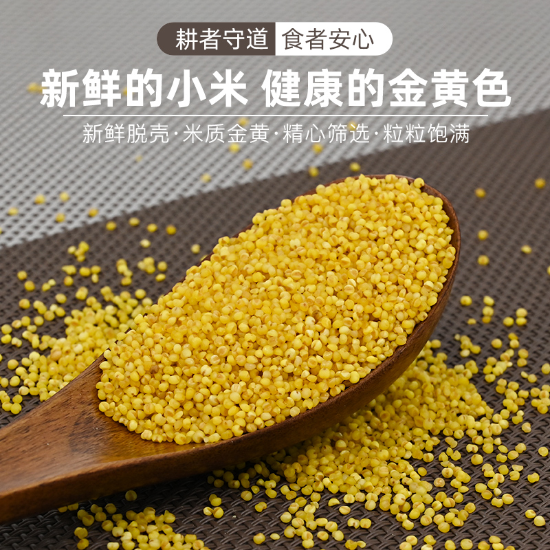 陕北米脂黄小米陕西特产油小米农家食品袋装5斤五谷杂粮新米-图0