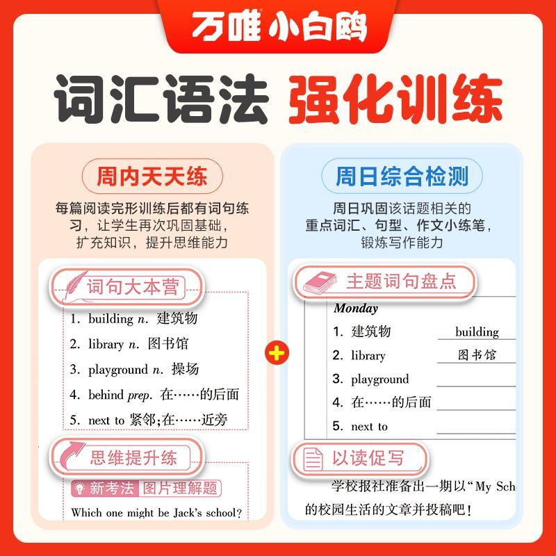 26万唯小白鸥小学英语阅读理解完形填空天天练四五六年级通用版小白鸥官方旗舰店 - 图2