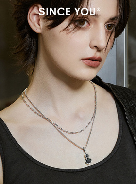 sinceyou蓝虎眼葫芦项链轻奢