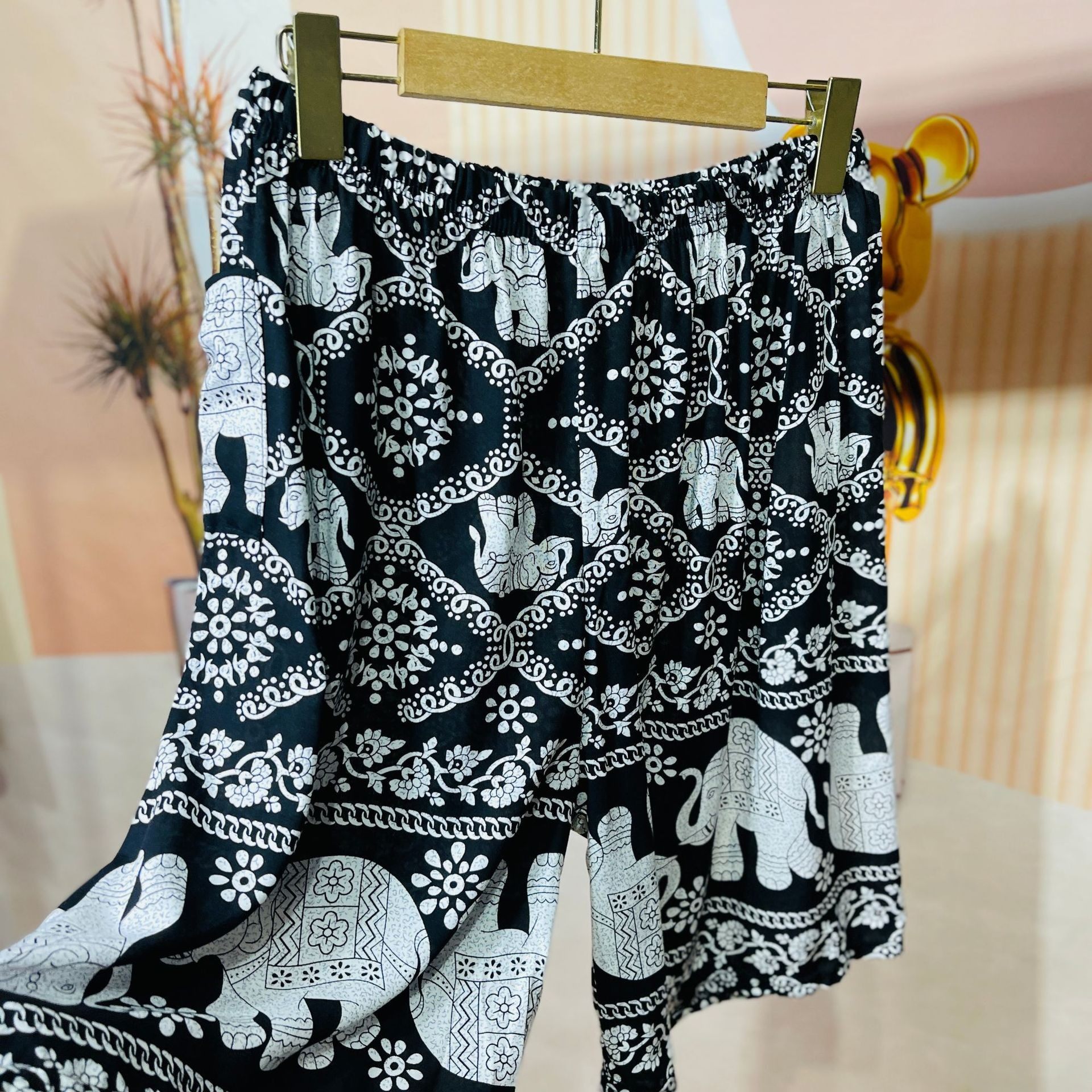 纯棉绸睡裤男士夏季人造棉外穿家居沙滩短裤宽松薄款五分大裤衩子,淘宝优惠券,粉丝福利购,淘宝优惠卷