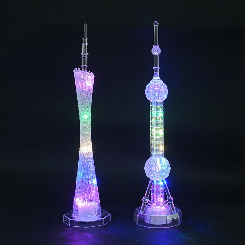 上海东方明珠模型东方明珠塔纪念品世界建筑模型摆件创意礼物亮灯-图2