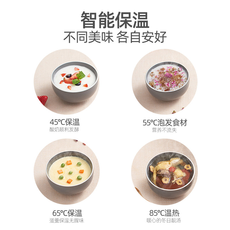美的隔水炖家用陶瓷煲汤神器电砂锅 美的萌吃吃电炖/煮粥锅/文火炉