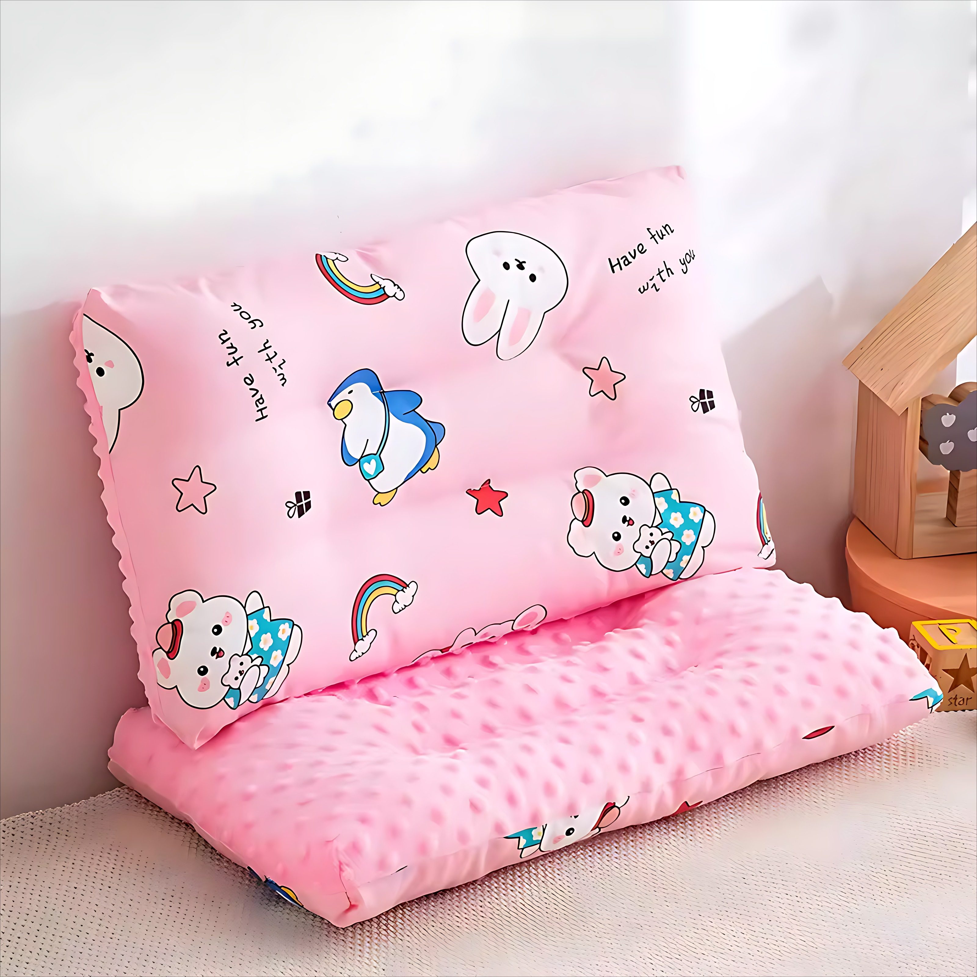 2026婴儿枕头儿童小枕头纯棉1-2-3-6岁宝宝定型安抚豆豆枕可机洗,淘宝优惠券,粉丝福利购,淘宝优惠卷