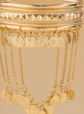 欧美敦煌风金属流苏臂镯