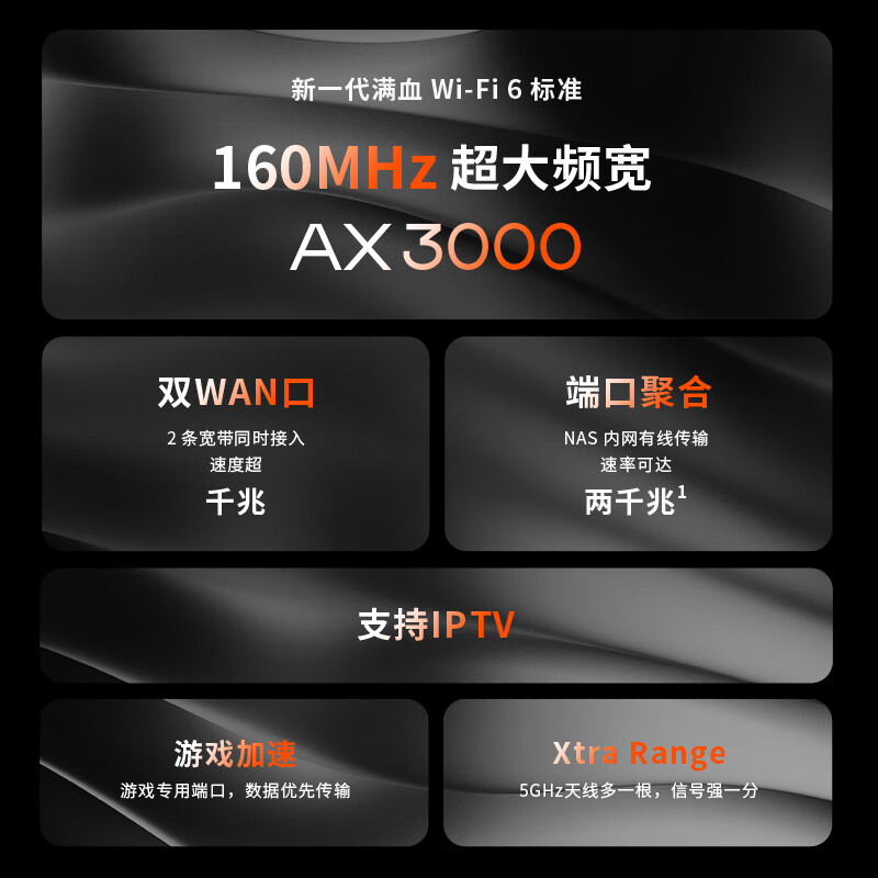 TP-LINK 无线路由器家用千兆wifi6 大功率穿墙王AX3000高速 MESH易展版 大户型光纤宽带漏油器XDR3010 - 图2