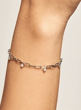 18k西班牙银色宝石闪钻手链现货