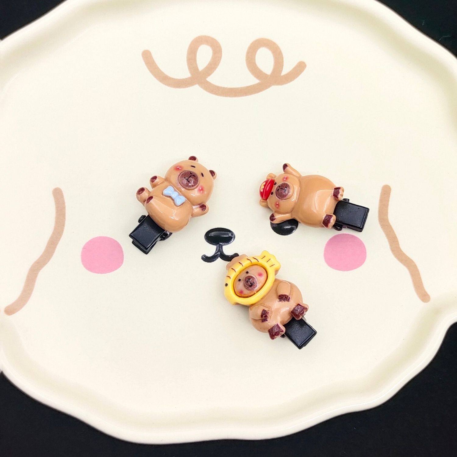 卡皮巴拉发夹可爱儿童发卡刘海边夹网红水豚碎发夹头饰少女心发饰,淘宝优惠券,粉丝福利购,淘宝优惠卷