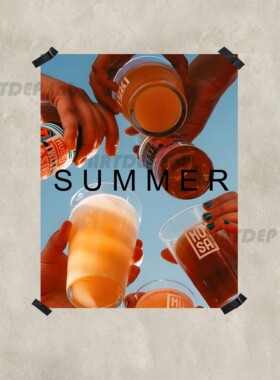 ATD 夏天 奶茶店酒吧餐厅 小众摄影纸质印刷海报装饰画墙贴画报
