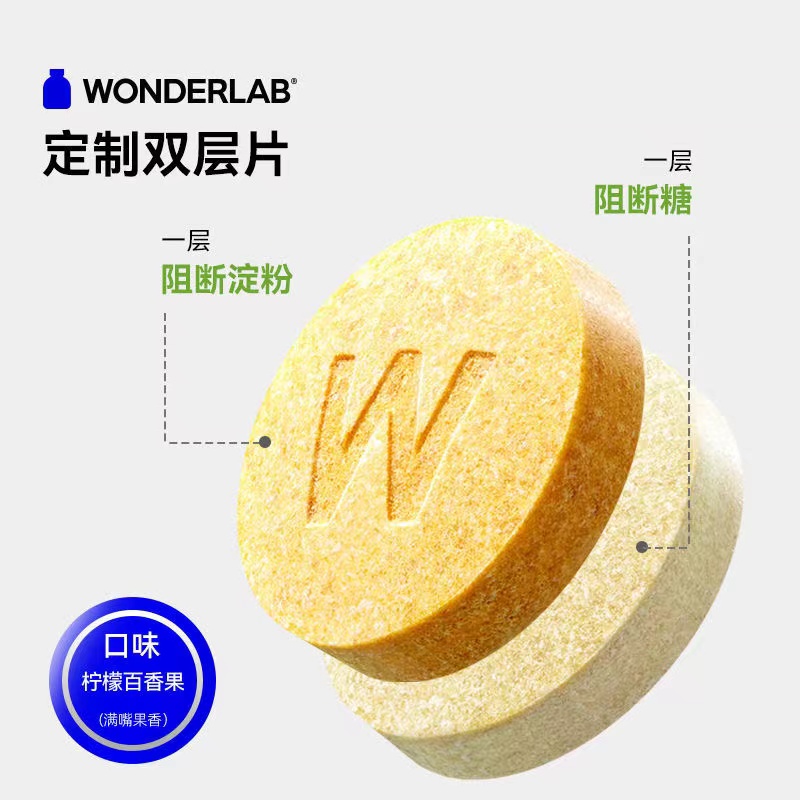 万益蓝WonderLab白芸豆压片糖果阻断片咀嚼片阻隔碳水非膳食纤维 - 图0