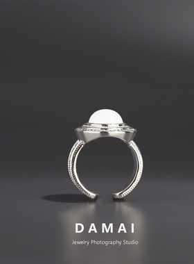 宫廷风白月光猫眼石戒指女