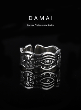 复古荷鲁斯上帝之眼戒指男潮