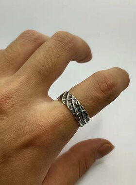 手工原创设计「素简」戒指 男士复古制作做旧指环单身戒尾戒潮人