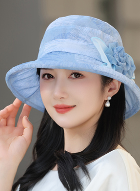 春夏中老年妈妈防晒沙滩帽